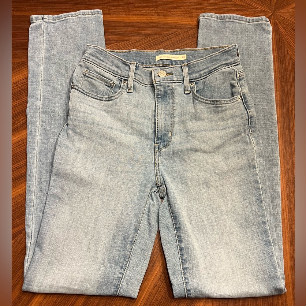 Levi’s High-Rise Straight Jeans-Light Wash-26x30